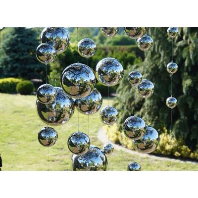 China Contemporary Polished Magic Round Decor Art Craft Outdoor Garden Landscaping Stainless Steel Gazing Ball for sale