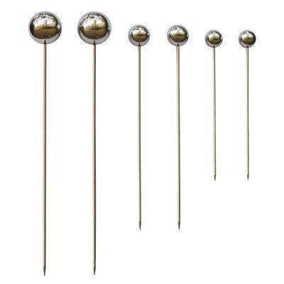 China Stainless Steel Plant Sticks Garden Ball Metal Hollow Sphere Plug-in Nickel Plated Steel Balls For Garden Decoration for sale