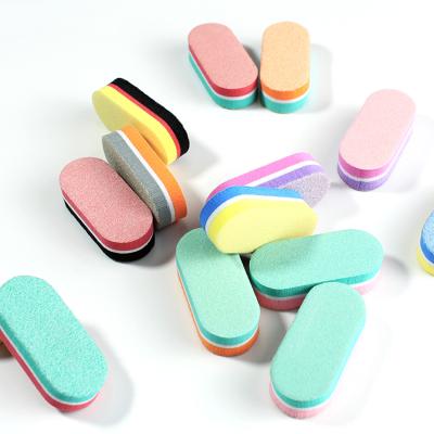 China Custom Wholesale Nail Buffer Pad Double Sandpaper Sponge Professional Nail Filer Mini Buffer Block for sale