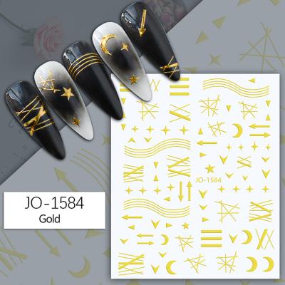 China Silver Line Nail Art Sticker Wholesale Self Adhesive Gold Stripe Nail Art Sticker Gold Stripe Decoration Manicure Metal Silver Stickers for sale