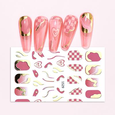 China Self-adhesive Stickers/Stickers Nail Art Design Wholesale Nail Decals Self-adhesive Stickers Nail Art DIY Popular Gold Sticker for sale