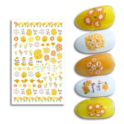 China Self Adhesive Stickers Spring Manicure Nail Art Decals Self Adhesive Stickers for Girl Kid for sale