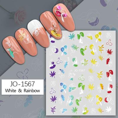 China Design Self Adhesive Wholesale Nail Art Sticker Color Metal Manicure Stickers Flowers Self Adhesive Nail Stickers for sale