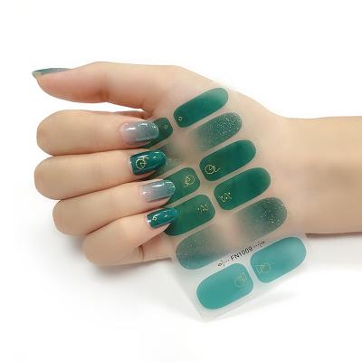 China Wholesale Beauty 3D Gel Nail Sticker Nail Art Full Wraps Durable Colorful Manicure Decals for sale