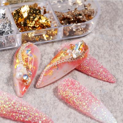 China Glitter Glitter Nails Lines Gold Silver Glitter Foil Glitter Designers Nail Foil Lines Wholesale Nail Foil Stickers for sale