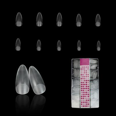 China Manicure Extension Tips Matte Artificial French False Nail With 500pcs Glue Clear Almond Acrylic Press On Nails for sale