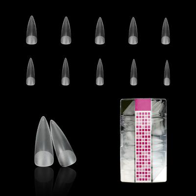 China Manicure Extension Tips Matte Artificial French False Nail With 500pcs Glue Clear Almond Acrylic Press On Nails for sale