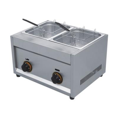 China Hotels Factory Supply Double Tank Countertop Propane Lpg / Gas Fryer Table Top Deep Fryer Equipmen for sale