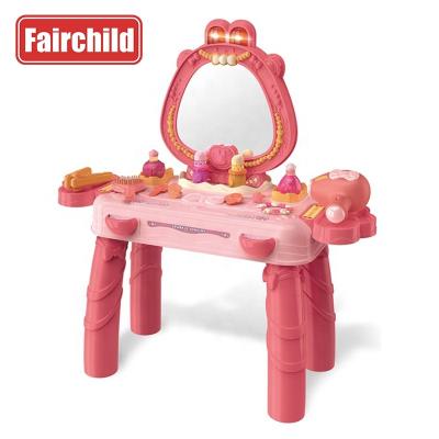 China ABS Fashion Wholesale Beauty Toy Make Up Desk Happy Princess Dresser Table Toy Set For Child for sale