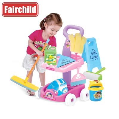 China TOY Kids Interior Cleaning House MODEL Pretend Furniture Trolley Pretend Play Toys Cleaner Toy Set for sale