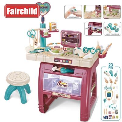 China Hot Selling Plastic Children Pretend Play Medical Equipment Clinic Suit Set High Quality Doctor Play Set Game For Children for sale