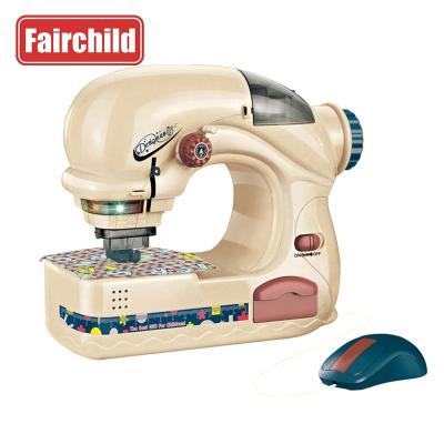 China Diy Modern Educational Gift Kids Home Appliance Set Girl's Large Electric Sewing Machine Toy With Lights for sale