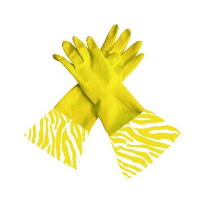 China Durable Women's Washing Household Kitchen Dish Washing Latex Dish Gloves Women's Long Cuff Washing Gloves for sale