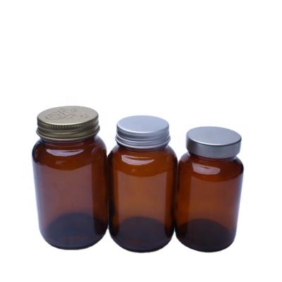 China All Kinds of Packing 300ml Amber Glass Jar With Lid for Supplement Herbal Packing for sale