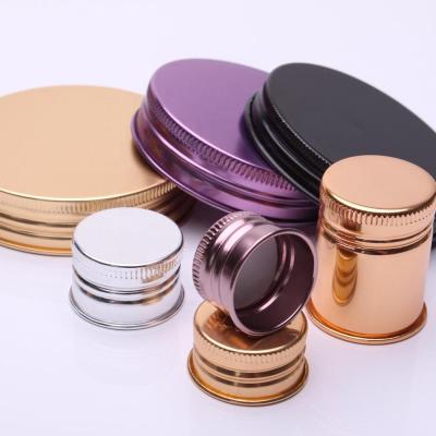 China Smooth Side With Thread Inside Factory Wholesale 20/400 24/400 28/400 Threaded Aluminum Caps Custom Metal Lids for sale