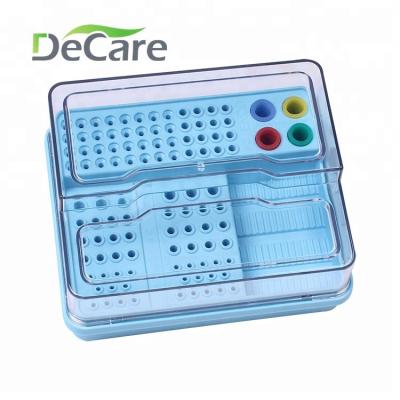 China Multi-functional plastic dental multi-function plastic burs holder multi-hole holder disinfection block desktop box instrument endo box for sale