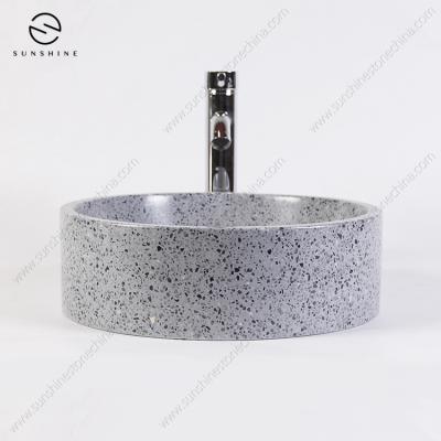 China ECO-frendly Newly Sink Round Basin Terrazzo Effect Artificial Stone Sink for sale