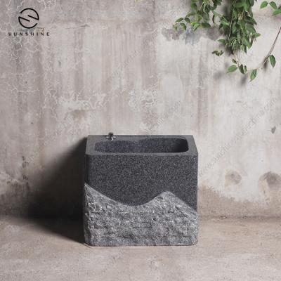 China High Quality ECO-frendly Natural Granite Sink Mop Cleaning Tub With One-Button Drainage for sale