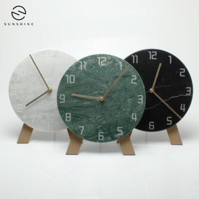 China Antique Style Digital Marble Stone Wall Clock for Home Decoration for sale