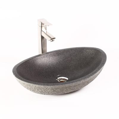 China China Traditional Natural Black Granite Stone Bathroom Sinks Coarz For Family Use for sale