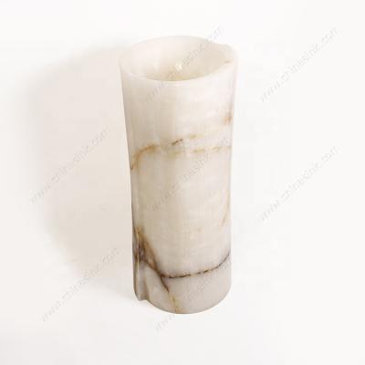 China 2019 ECO-frendly New Arrival Luxury Modern Natural Marble Onyx One Piece Pedestal Sinks for sale