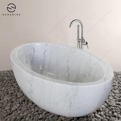 China Guangxi White Marble Stone Factory Price China Bathroom Freestanding Bathtub for sale