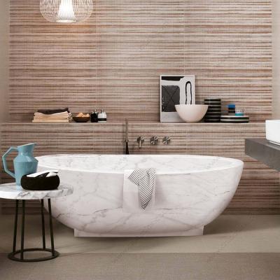 China Best Free Selling Moon White Solid Stone Indoor Soaking Tub for sale