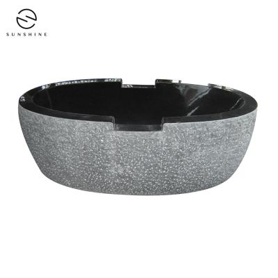 China China Black Granite Freestanding Bathtubs With Chiseled Granite Bathtubs for sale