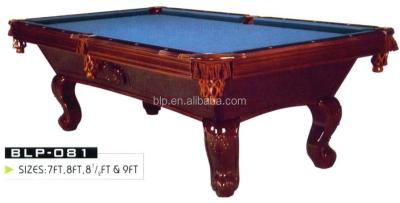 China Pocket BLP Pool Leather Solid Wood Snooker Table For Tournament Use for sale