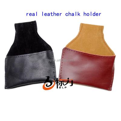 China Cheap real leather snooker billiard pool chalk holder bag leather snooker accessories for sale