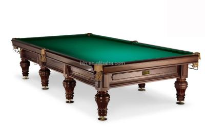 China Cheap solid wood russian leather pocket billiard pyramid pool table with slate for sale