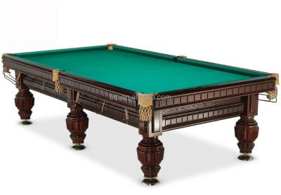 China Leather 12ft Pocket Solid Wood Russian Pyramid Snoker Pool Table For Bar Use for sale