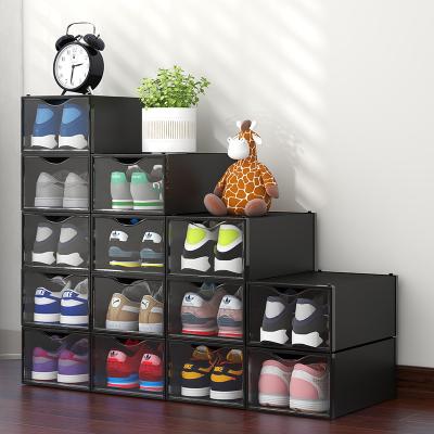 China Large Shoe Storage Organizers Stackable Shoe Storage Box Rack Containers Drawers Shoe Storage Box for sale