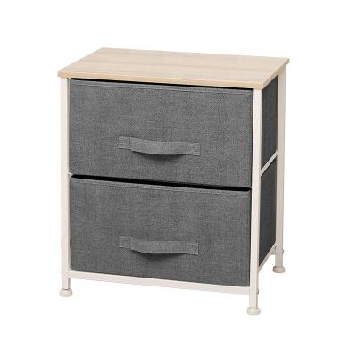 China Sustainable Modern Furniture Bedroom Storage Cabinet 2 Fabric Drawers Dresser Table for sale