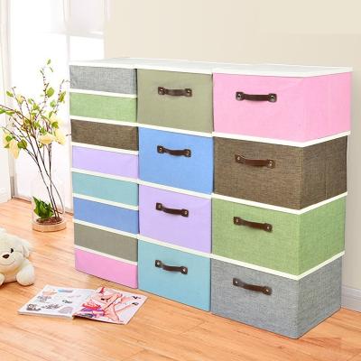 China Viable Foldable Decorative Canvas Storage Boxes With Lids Storage Baskets Storage Organizers For Toys for sale