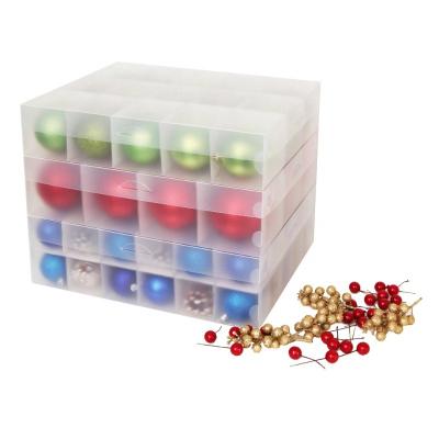 China 15 Viable Christmas Baubles Ornament Organizer Storage Box Case Premium Christmas Storage Boxes for sale