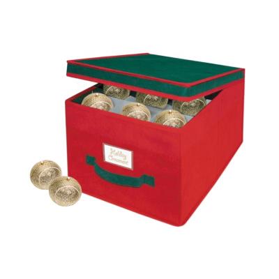 China Sustainable 4 Tier Hold Up To 64 Holiday Ornaments Decoration Balls Ornament Storage Box Storage Container With Dividers for sale