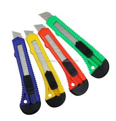 China Cheap And Colorful Open Cutter Pocket Knife Tool Kit 18MM Slide Knife for sale