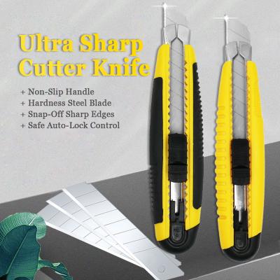 China Slide Open Retractable Japan Snap Off Service Safety Art Wallpaper Cardboard Box Cutter Cutter Blade Knife for sale