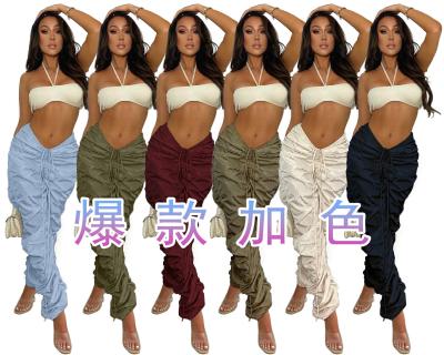 China Fashion Solid Color Fashion Anti-Wrinkle Women Simple Natural Breathable Polyester Overalls Women Pants Washable Pants for sale