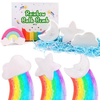 China OEM Private Label Wholesale Home Colorful Vegan Bubble Bath Organic Rainbow Cloud Spa Fizz Bombs for sale