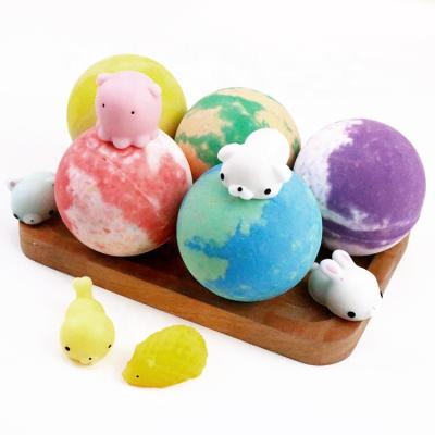 China Wholesale Funny Home Spa Private Label Custom Colors 100% Natural Toys Inside Kids Bath Whistle Bomb With Toys for sale