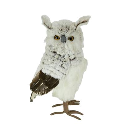 China Wholesale GARLAND DECORATION Animal Ornaments Handmade White Fabric Fur Owl Anime Christmas Ornament for sale