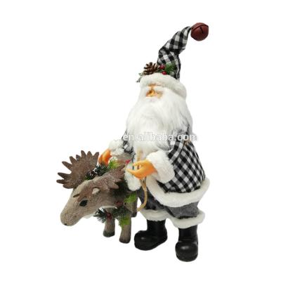 China Christmas Party Decorations SYART Best Selling Christmas Ornament Holding Santa Claus And Reindeer Decor for sale