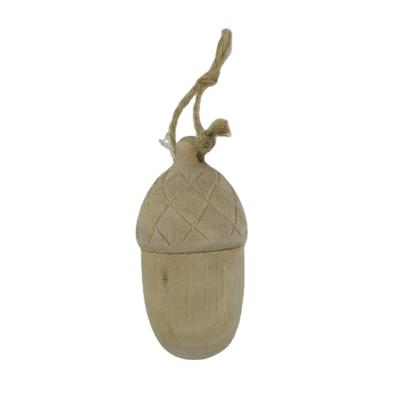 China GARLAND DECORATION SYART Crafts Wood Carving Ornaments Supplies Natural Wood Acorn Gifts for sale