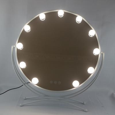 China Dimmable Hollywood Desk Larger Smart Touch Lighted Vanity Mirror with 11 Dimmable LED Bulbs for sale