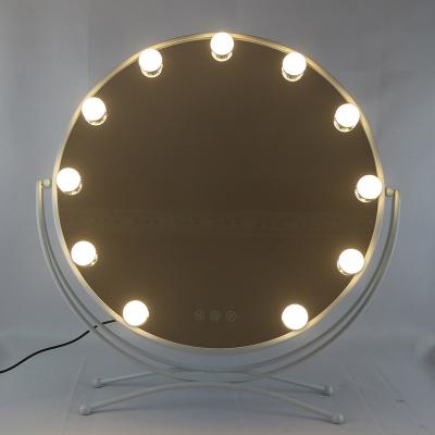 China Hollywood Larger Desk 11 LED Lighted Dimmable Vanity Mirror With Smart Touch Switch for sale