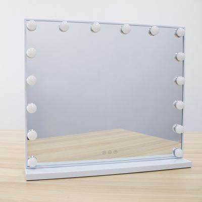 China Good Quality Lighted Hollywood Vanity Makeup Mirrors With 16 Dimmable Bulbs Desk Mirror for sale