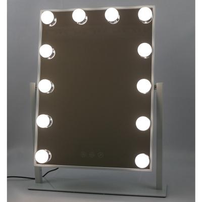 China Hollywood Vanity Lighted Makeup Mirror With Led Lights Mirror With 12 Led Bulbs for sale