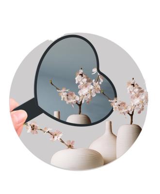 China Wholesale Handheld Makeup Mirror Lighted Cosmetic Mirror Personalized Custom Logo Metal Pocket Mirror for sale